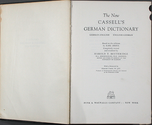 The New Cassell's German Dictionary