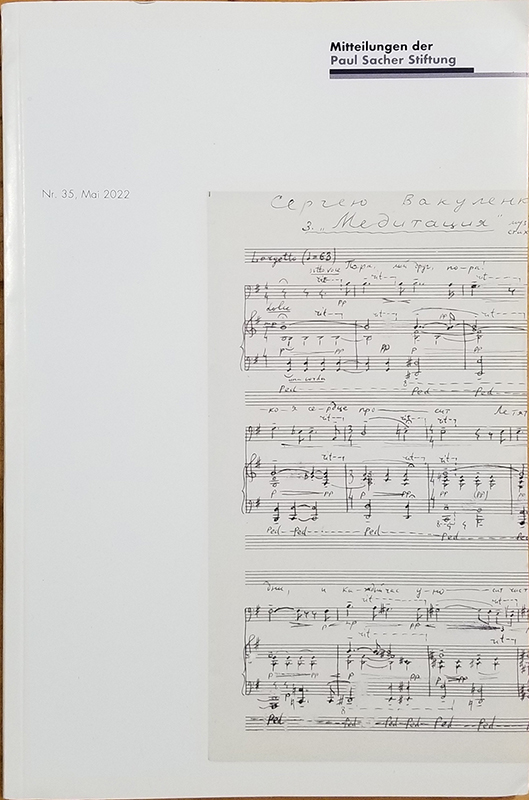 Mitteilungen der Paul Sacher Stiftung, May 2022